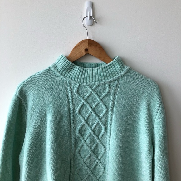 Alfred Dunner Mint Green Knit Sweater - Picture 2 of 4